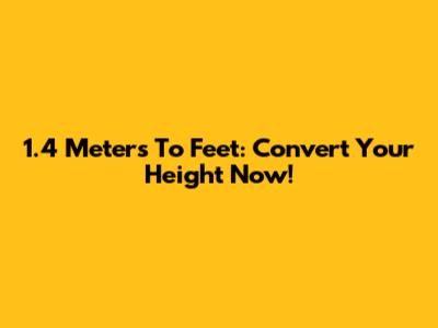 1.4 Meters To Feet: Convert Your Height Now!