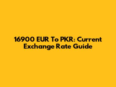 16900 EUR To PKR: Current Exchange Rate Guide