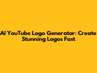 AI YouTube Logo Generator: Create Stunning Logos Fast