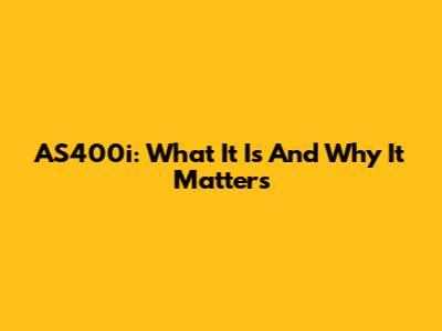 AS400i: What It Is And Why It Matters