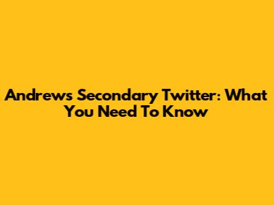 Andrew's Secondary Twitter: What You Need To Know