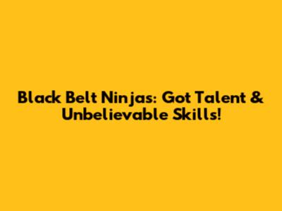 Black Belt Ninjas: Got Talent & Unbelievable Skills!