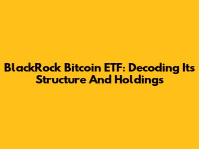 BlackRock Bitcoin ETF: Decoding Its Structure And Holdings