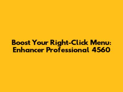 Boost Your Right-Click Menu: Enhancer Professional 4560