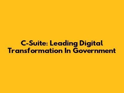 C-Suite: Leading Digital Transformation In Government