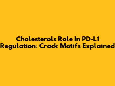 Cholesterol's Role In PD-L1 Regulation: Crack Motifs Explained
