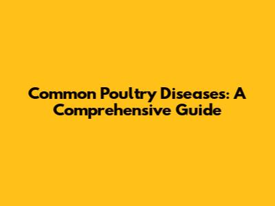 Common Poultry Diseases: A Comprehensive Guide