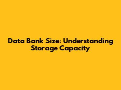 Data Bank Size: Understanding Storage Capacity