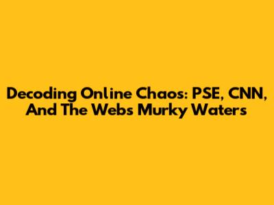 Decoding Online Chaos: PSE, CNN, And The Web's Murky Waters