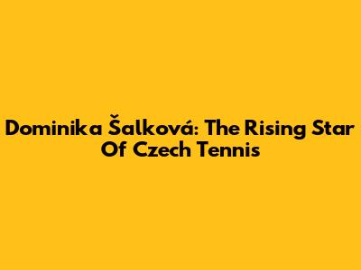 Dominika Šalková: The Rising Star Of Czech Tennis