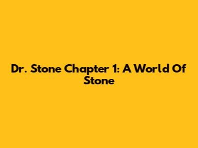 Dr. Stone Chapter 1: A World Of Stone