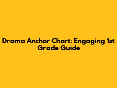 Drama Anchor Chart: Engaging 1st Grade Guide
