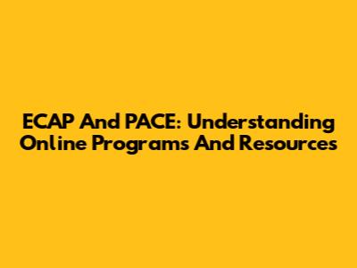 ECAP And PACE: Understanding Online Programs And Resources