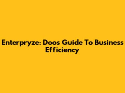 Enterpryze: Doo's Guide To Business Efficiency