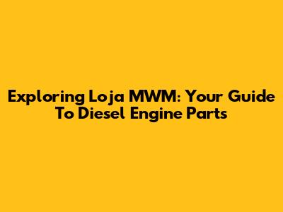 Exploring Loja MWM: Your Guide To Diesel Engine Parts