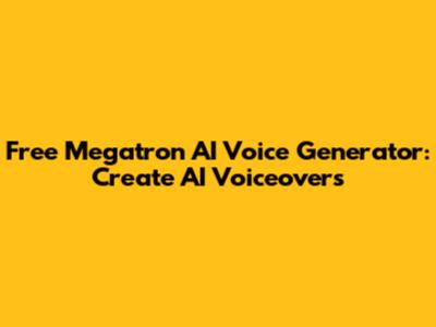 Free Megatron AI Voice Generator: Create AI Voiceovers