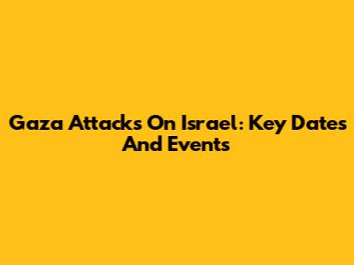 Gaza Attacks On Israel: Key Dates And Events