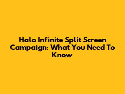 Halo Infinite Split Screen Campaign: What You Need To Know