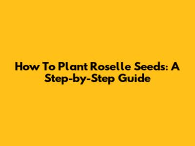 How To Plant Roselle Seeds: A Step-by-Step Guide