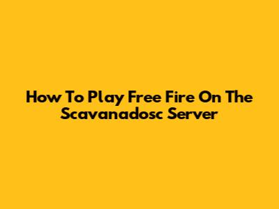 How To Play Free Fire On The Scavanadosc Server
