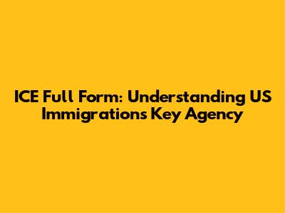 ICE Full Form: Understanding US Immigration's Key Agency