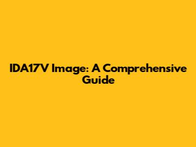 IDA17V Image: A Comprehensive Guide