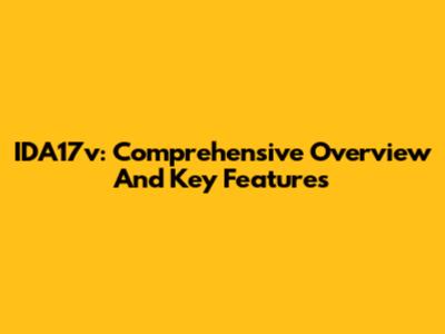 IDA17v: Comprehensive Overview And Key Features