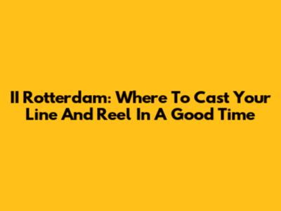 II Rotterdam: Where To Cast Your Line And Reel In A Good Time
