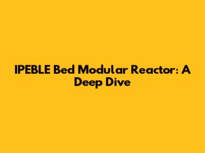 IPEBLE Bed Modular Reactor: A Deep Dive