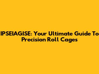 IPSEIAGISE: Your Ultimate Guide To Precision Roll Cages