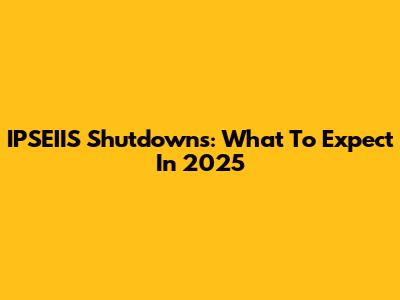 IPSEIIS Shutdowns: What To Expect In 2025