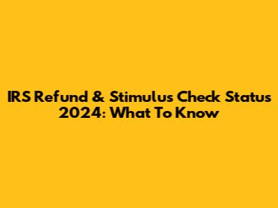 IRS Refund & Stimulus Check Status 2024: What To Know