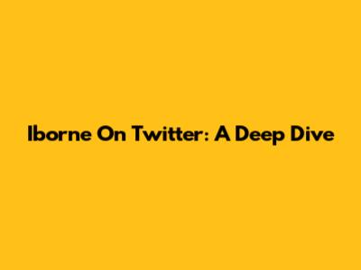 Iborne On Twitter: A Deep Dive