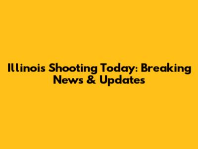 Illinois Shooting Today: Breaking News & Updates