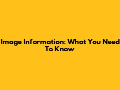 Image Information: What You Need To Know