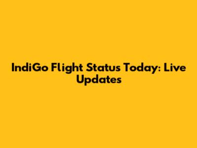 IndiGo Flight Status Today: Live Updates