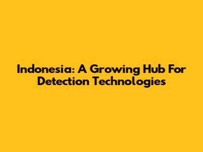 Indonesia: A Growing Hub For Detection Technologies