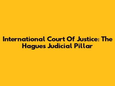 International Court Of Justice: The Hague's Judicial Pillar
