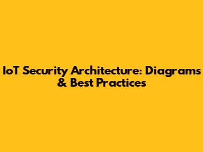 IoT Security Architecture: Diagrams & Best Practices