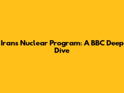 Iran's Nuclear Program: A BBC Deep Dive