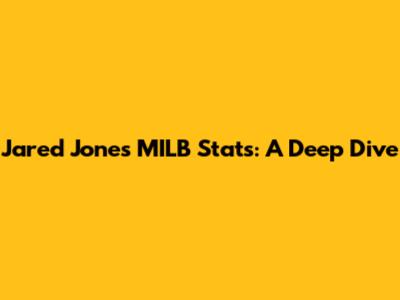 Jared Jones MILB Stats: A Deep Dive