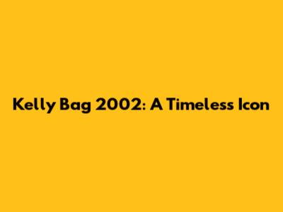 Kelly Bag 2002: A Timeless Icon