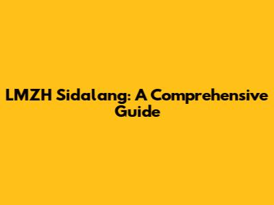 LMZH Sidalang: A Comprehensive Guide