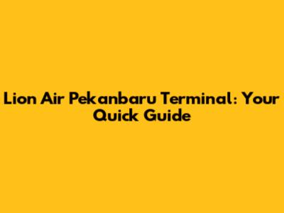 Lion Air Pekanbaru Terminal: Your Quick Guide