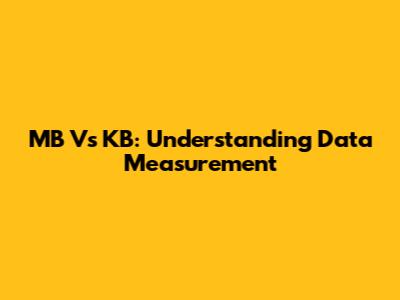 MB Vs KB: Understanding Data Measurement