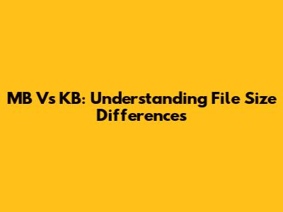 MB Vs KB: Understanding File Size Differences