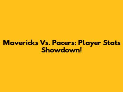 Mavericks Vs. Pacers: Player Stats Showdown!