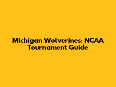 Michigan Wolverines: NCAA Tournament Guide
