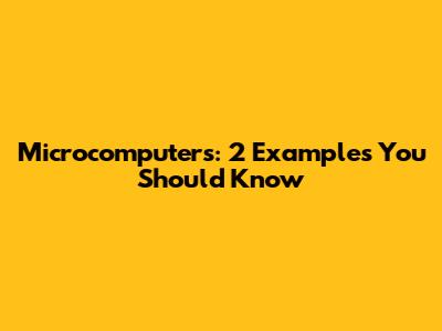 Microcomputers: 2 Examples You Should Know