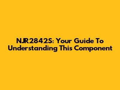 NJR2842S: Your Guide To Understanding This Component